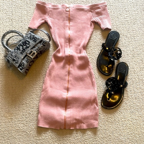 NWOT: GUESS Pink Rib Knit Mini Dress - XS! NEW - Picture 9 of 11